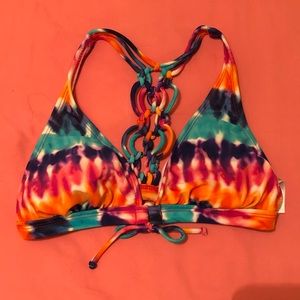 Tie dye strappy bikini top